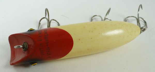 123023 VINTAGE SOUTH BEND ? NO EYE BASS ORENO WOOD LURE 3.75 - La