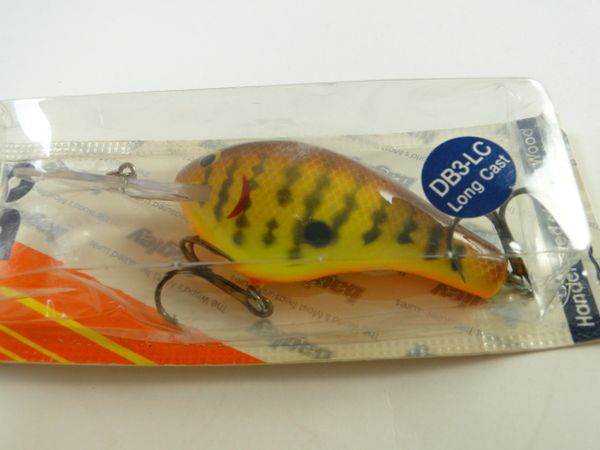 Rare Vintage Bagley Balsa Wood DB-3 Crankbait Fishing Lure Pumpkin Seed  Orange