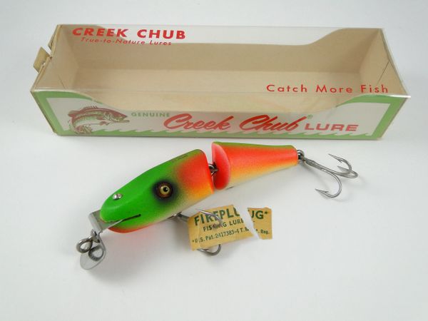 Creek Chub 2731 Baby Jointed Pikie in Rainbow Fire EX+ in Box!
