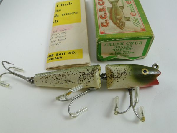 Vintage Creek Chub Darter Lure Silver Flash / Antique Fishing Lure