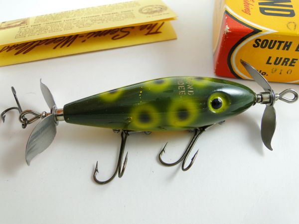 South Bend Nip-I-Diddee No. 910 FF Frog Finish Semi-Weedless EX in Correct  Box with Papers