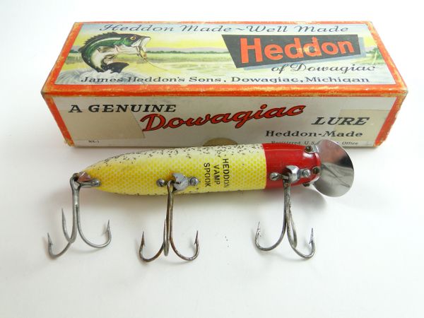 Vintage Heddon Vamp Spook Red and White Color Fishing Lure