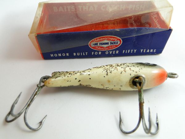 Shakespeare model 6534 Sea Witch Midget SF Vintage Wood Silver Flash  Fishing Lure EX+ in the Box