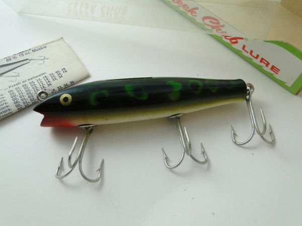 Vintage Creek Chub Spinning Darter Wood Fishing Lure Heddon