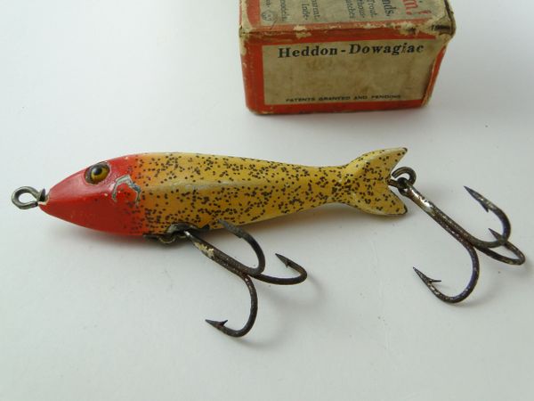 Vintage Antique Estate Sea Hawk Fishing Lure Bait Tackle Heavy Weight Red  Head and White Body