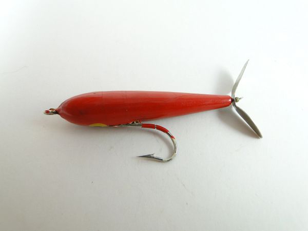 Shur Luk #509 Red Heart Wood Fly Rod Fishing Lure Garrett Indiana Lure