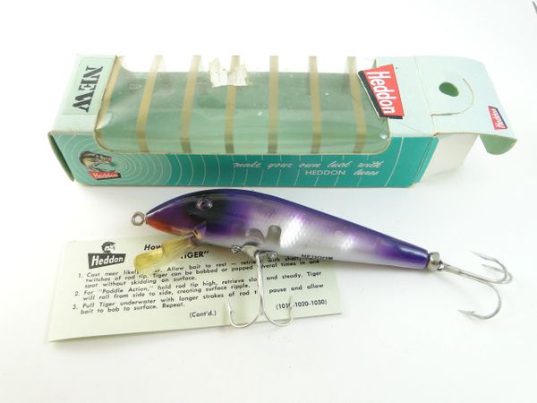 Heddon 1030 PL Purple BIG TIGER New in Box with Paper!