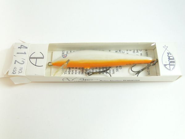 AC SHINER model No. 450 4-1/2" Wood Fishing Lure Earlier Model "More than 20 years" New in box with papers.