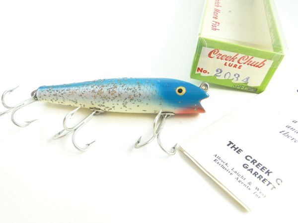 Vintage Creek Chub Wiggle Fish 2401 Blue Flash BFL Color with Box