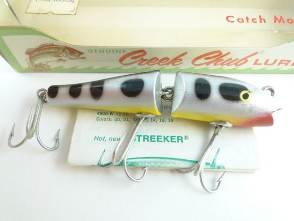 Lot of 4 Fishing Lures Creek Chub/Heddon (?) Jitterbug Etc. 1 Wooden - Lot  #9 