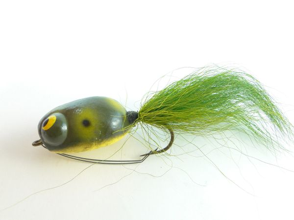 UNKNOWN VINTAGE FROG FISHING LURE WEEDLESS 2-5/8 BODY