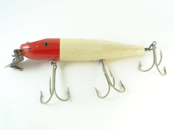 CREEK CHUB PIKIE Minnow Two Line Tie Vintage Glass Eye Wood Fishing Lure,  Pike $21.99 - PicClick