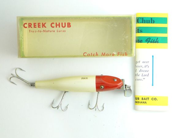 Creek Chub 702 Pikie Minnow 1950 EX in Box + Catalog
