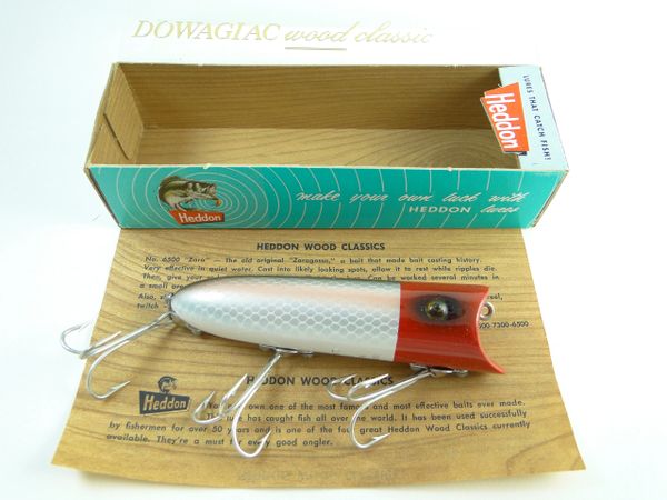 Heddon Lucky 13 W2500 PRH Red Head Shiner Scale Wood Classic Series NEW OLD STOCK
