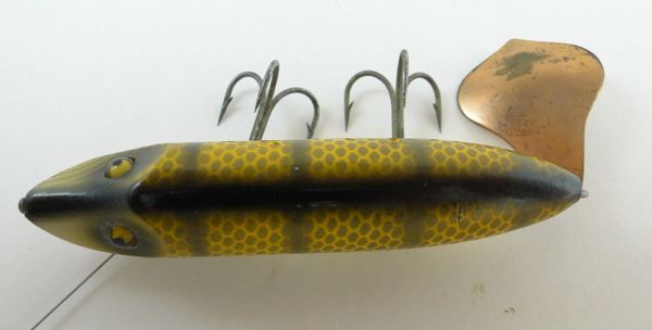 VINTAGE HEDDON 'FLAP-TAIL' WOOD MUSKY FISHING LURE in BLUE MULLET  cool  Musky lure  — Steemit