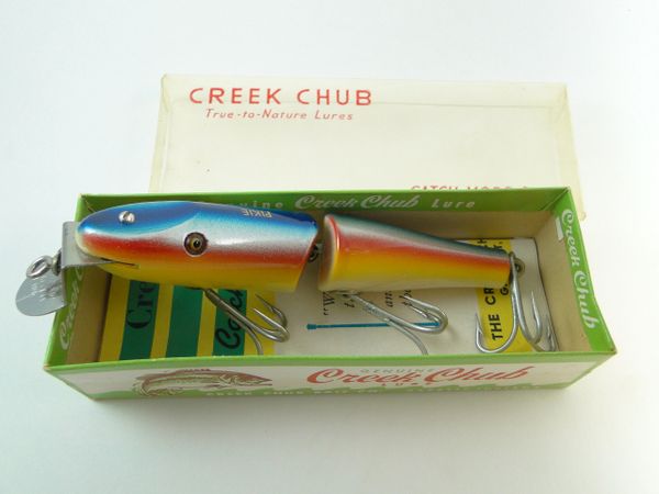 Creek Chub 2608 Jointed Pikie in Rainbow New in Box with Catalog