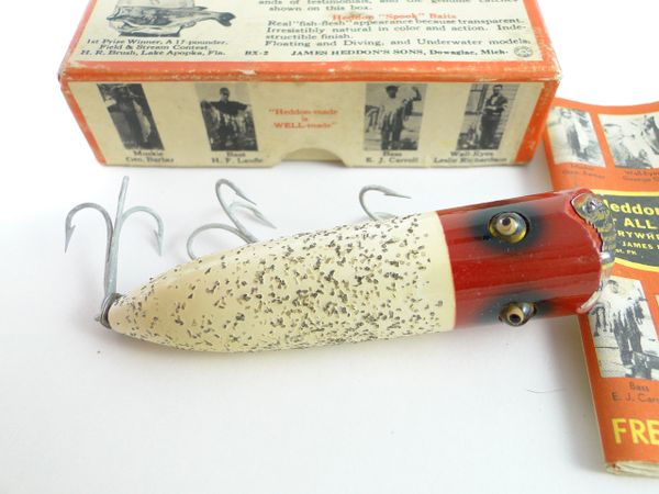 1923 Thru 1934 Heddon Game Fisher 5500 Wooden Red-white Lure -  Canada