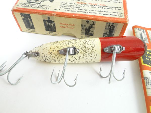 Heddon 8500 FRH Red Head Flitter Basser Wood New Old Stock in Box with  Papers