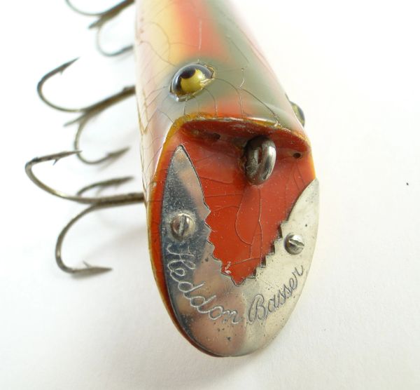 OLD ANTIQUE HEDDON WOOD BASSER FISHING LURE MODEL #8509 J ORIGINAL