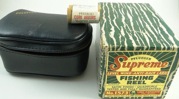 Pflueger Supreme Fishing Reel  Old Antique & Vintage Wood Fishing