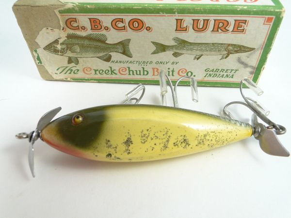 Creek Chub 1521 Day N Night Luminous Injured Minnow Early Fishing Lure EX  in Box