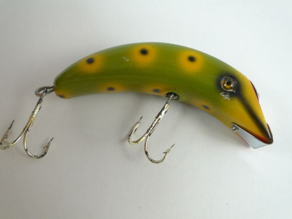 SOUTH BEND BABY PIKE ORENO Yellow Perch Wood Lure + BOX