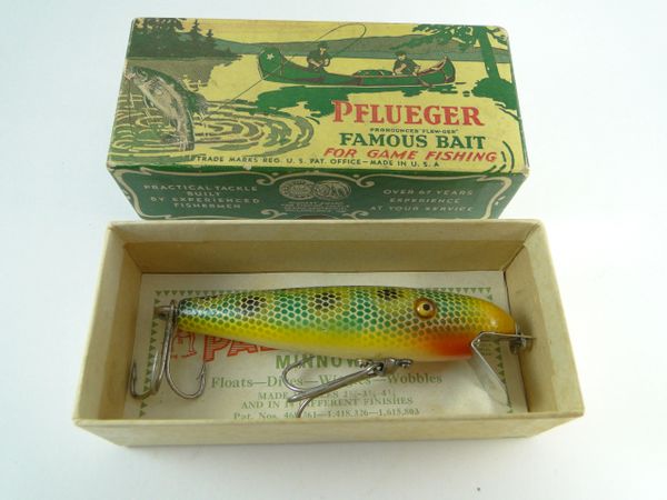 Pflueger Baby PalOMine 5005 Natural Frog Scale Pattern EX+/NEW IN BOX