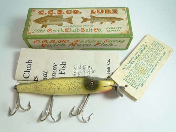 Creek Chub 721 Day N Nite 1936 EX+ Unused in Label Box with Hangtag Rare 1936 Catalog and Order Blank
