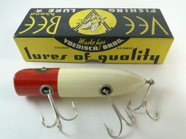 Vintage South Bend Bass Oreno Lure W/ Glass Eyes And Stencil Back