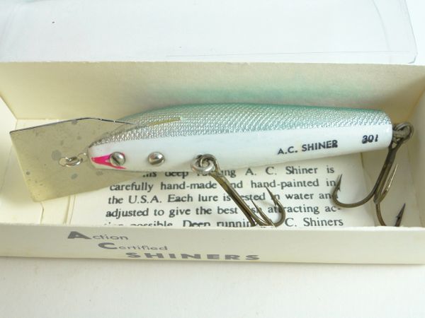 AC SHINER Fishing Lure | Old Antique & Vintage Wood Fishing Lures Reels ...