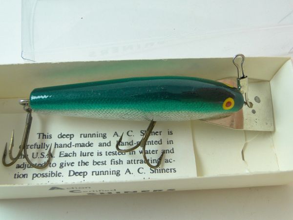 AC SHINER Fishing Lure | Old Antique & Vintage Wood Fishing Lures Reels ...