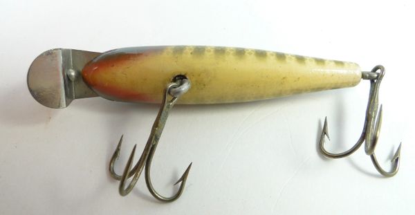 VINTAGE Creek Chub Pikie Purple EEL Glass Eyes Excellent Condition Wood Lure  – Contino