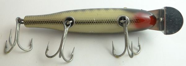 Vintage Creek Chub Fishing Lure, Glass Eyes, Jointed Lure, Large