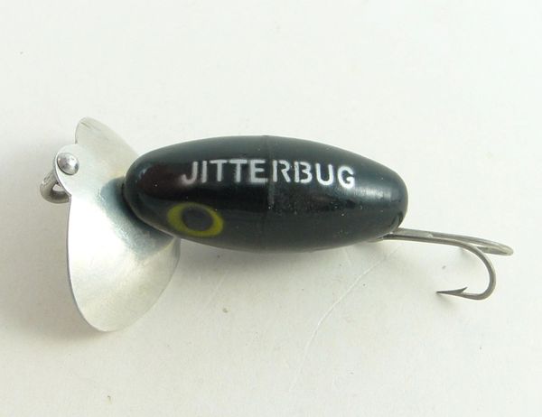 Jitterbug Solid Black 1/8oz. Spinning Size Weedless Hook EX+
