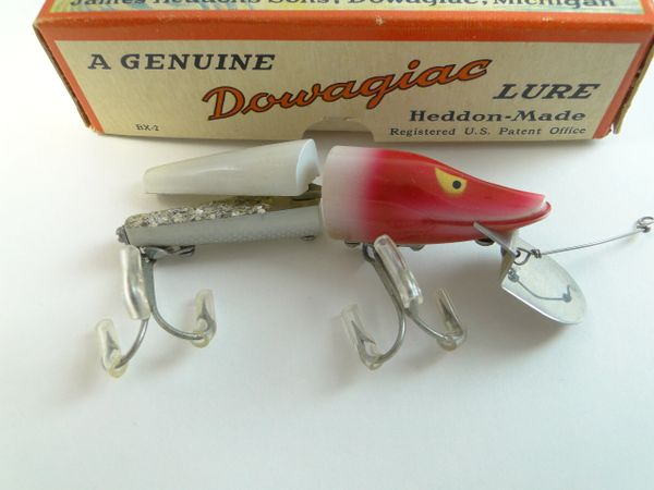 Souris de prairie blanche Heddon, leurre vintage