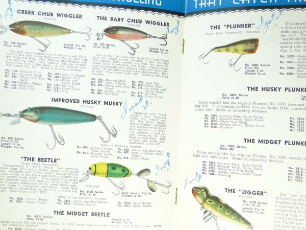 Creek Chub 1942 Fishing Tackle Sales Catalog