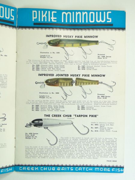 Creek Chub 1947 Fishing Tackle Sales Catalog