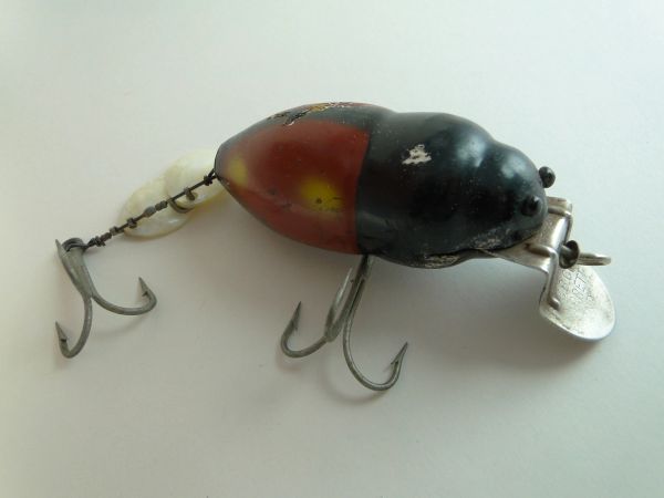 Creek Chub Black Beetle Lure, Fishing Lure Art