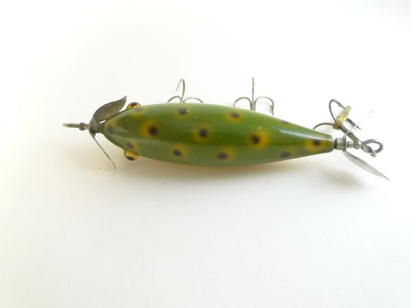 Vintage GE Surf-Oreno Lure Frog Spot GE Cup Hdwe Rare Early South Bend Bait  Co