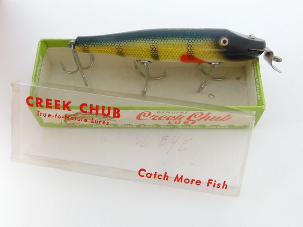 VINTAGE CREEK CHUB TARPON PIKIE WOOD FISHING LURE RARE Hooks