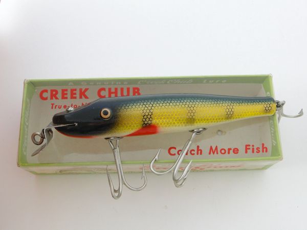 Creek Chub Perch  Old Antique & Vintage Wood Fishing Lures Reels Tackle &  More