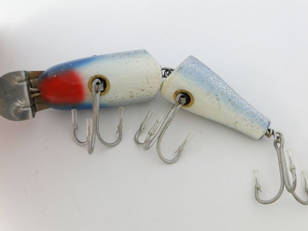 Vintage CREEK CHUB Jointed Pikie Fishing Lure Striper Pikie Blue