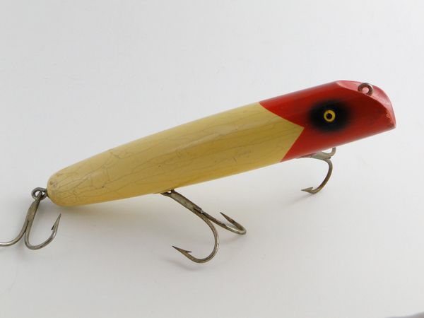 South Bend Bass Oreno Antique Wooden Fishing Lure Old Wood Crankbait 3 3/4  Tackle Tack Eyes Used Condition 