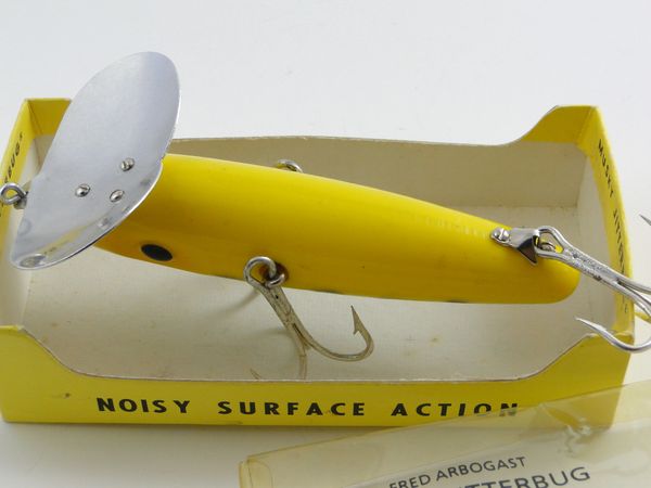 Fred Arbogast MUSKY Jitterbug in FROG Yellow Belly NIB