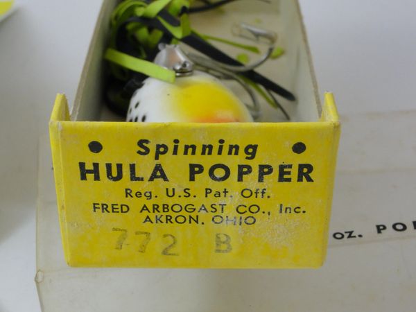 Fred Arbogast HULA POPPER 1/4 oz. Coachdog NEW in BOX + PAPERS