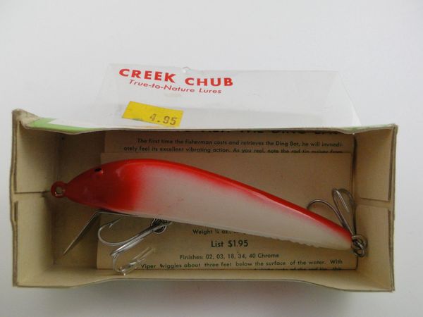 Creek Chub Viper Red & White 8802 New OLD STOCK in Correct Box!