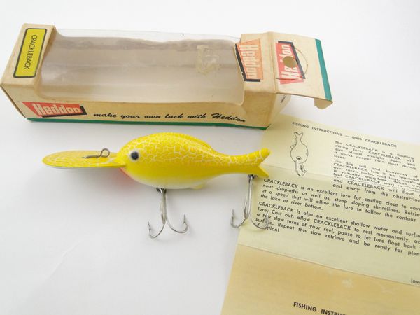 Heddon Crackleback Lure Model 8050 WYC 4-1/2 Fishing Lure EX