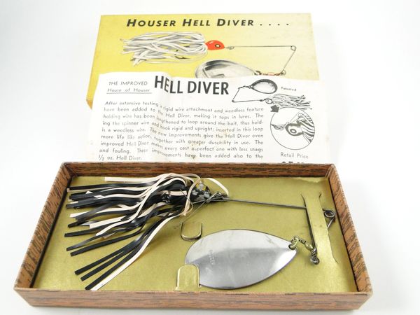 Houser Hell Diver Fishing Lure Box & Papers with Insert