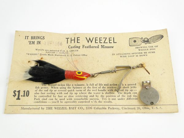 Weezel Fishing Lure  Old Antique & Vintage Wood Fishing Lures Reels Tackle  & More