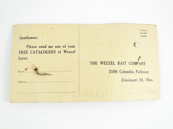 WEEZEL “BABY WEEZEL FEATHERED MINNOW' Fly Rod Lure 1/20 oz. Circa 1930's. 2  lures.